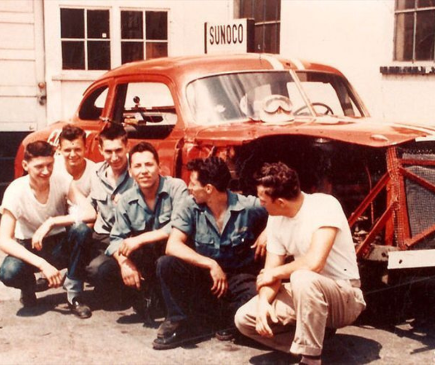 Mario Andretti and Hudson Hornet Stock Car