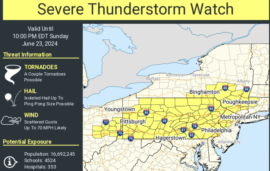 Severe thunderstorm watch for June 23, 2024