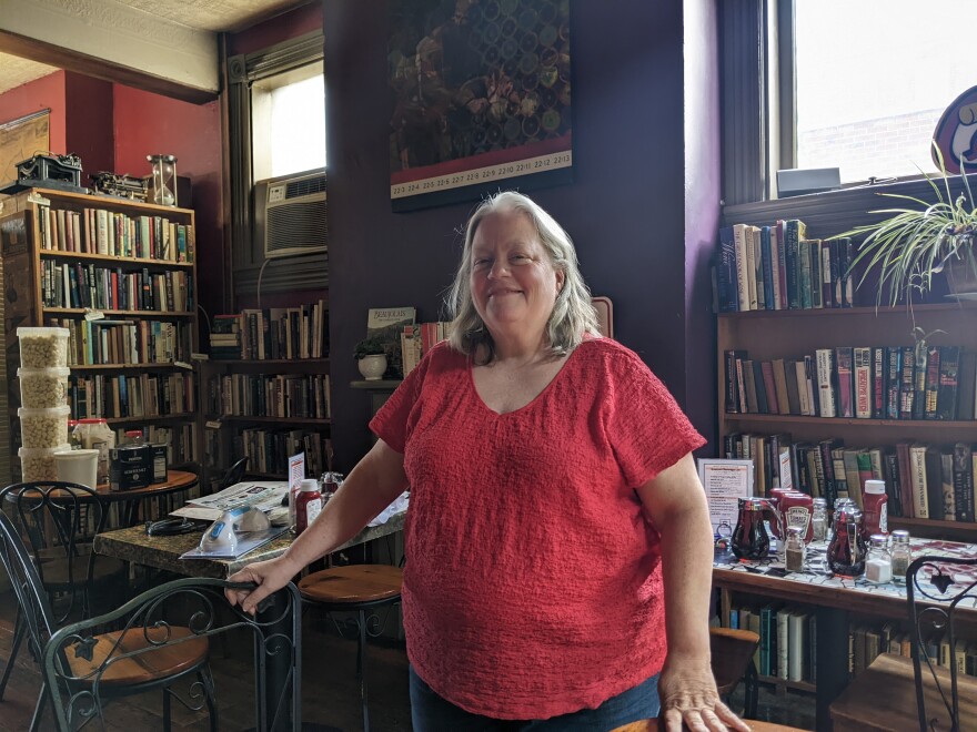Jo Moranville owner of Quadrant Books in store