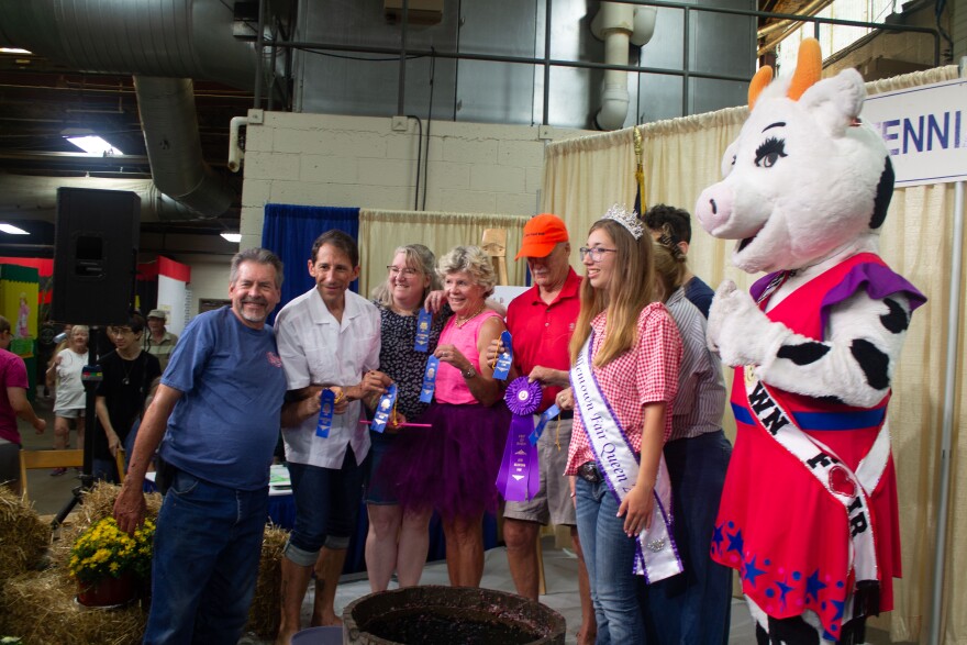 Winners of the 2023 grape stomping contest at the Allentown Fair