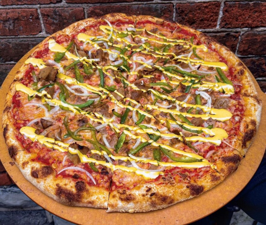 Paranormal Pizza's cheesesteak pie