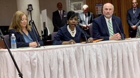 Left to right: Salisbury Schools Superintendent Lynn Fueini-Hetten, Allentown Schools Superintendent Carol Birks and Bethlehem Area Schools Superintendent Jack Silva