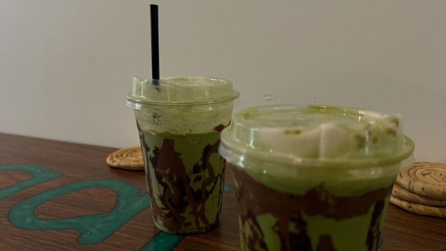 Dubai Chocolate Matcha Latte