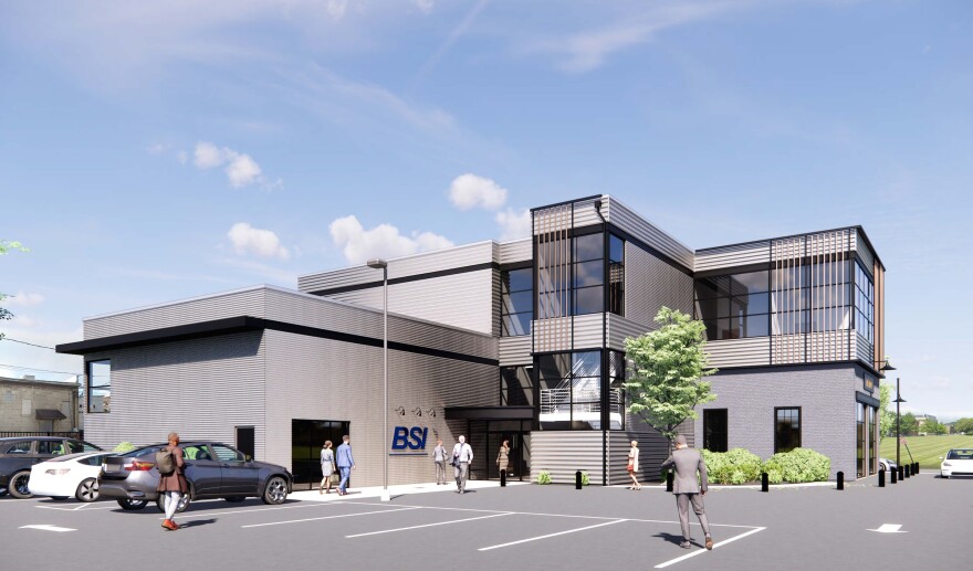 Rendering for new BSI Corporate Benefits headquarters at Victory Firehouse