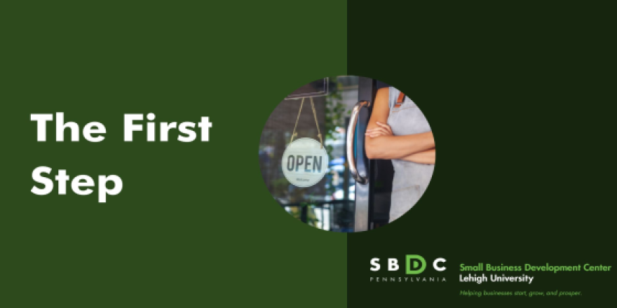 A flyer for First Step, a program for new small business owners in North Whitehall Township