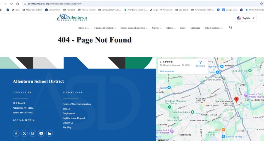 Allentown School District Page Not Found