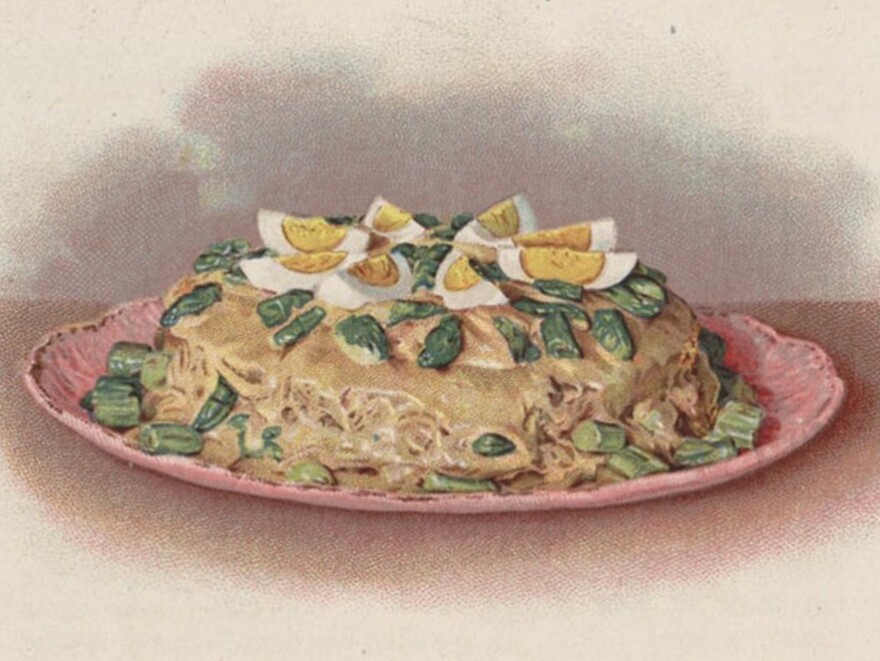 "Asparagus Shortcake," a leftover creation from <em>The Cook's Book</em> published in 1908.