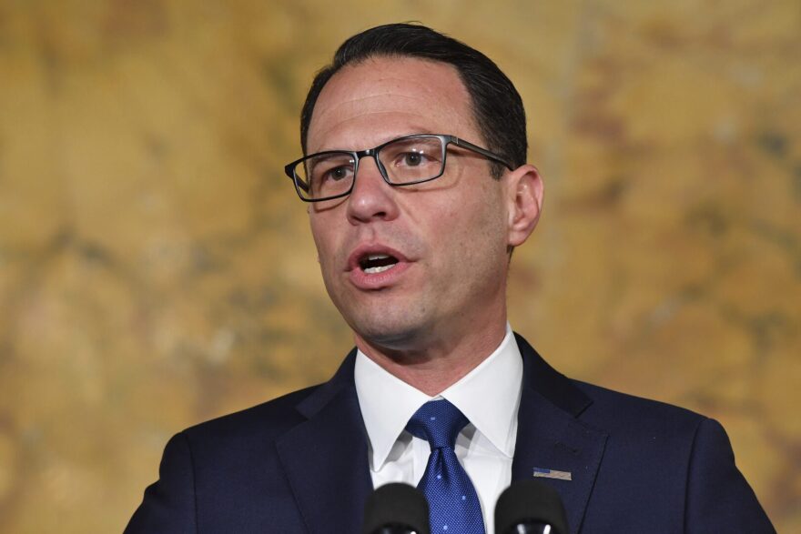 Democratic Gov.-elect Josh Shapiro of Pennsylvania speaks during his first Capitol news conference after the election, Nov. 16, 2022, in Harrisburg, Pa.