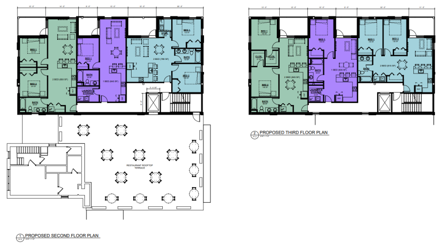 Floor plans for theMINT apartments