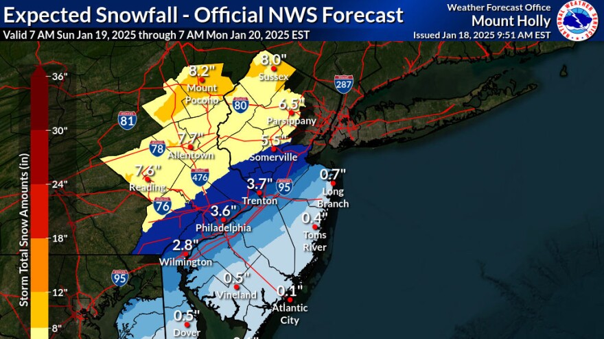 Expected snowfall