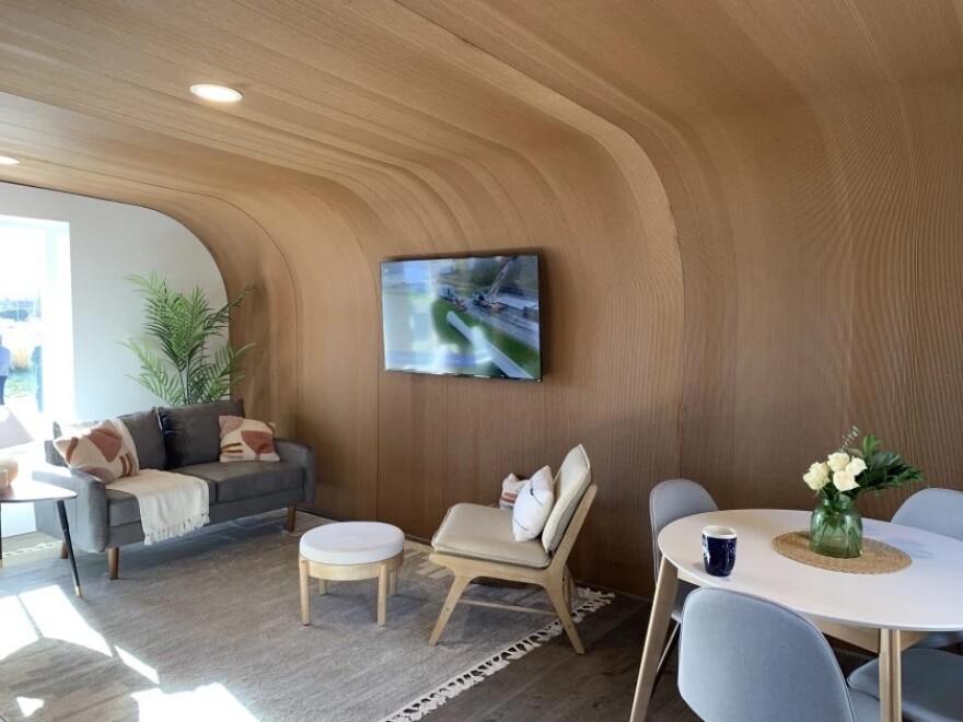 The roof, walls and floor of this house were made using the University of Maine's 3D printer.