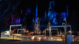 SteelStacks blast furnaces at night