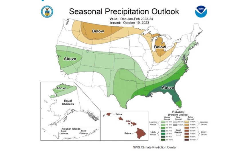 NOAA winter outlook precipitation