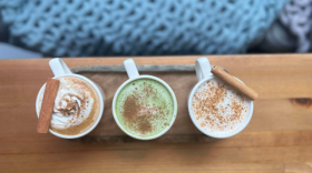 Plants + Coffee latte flight