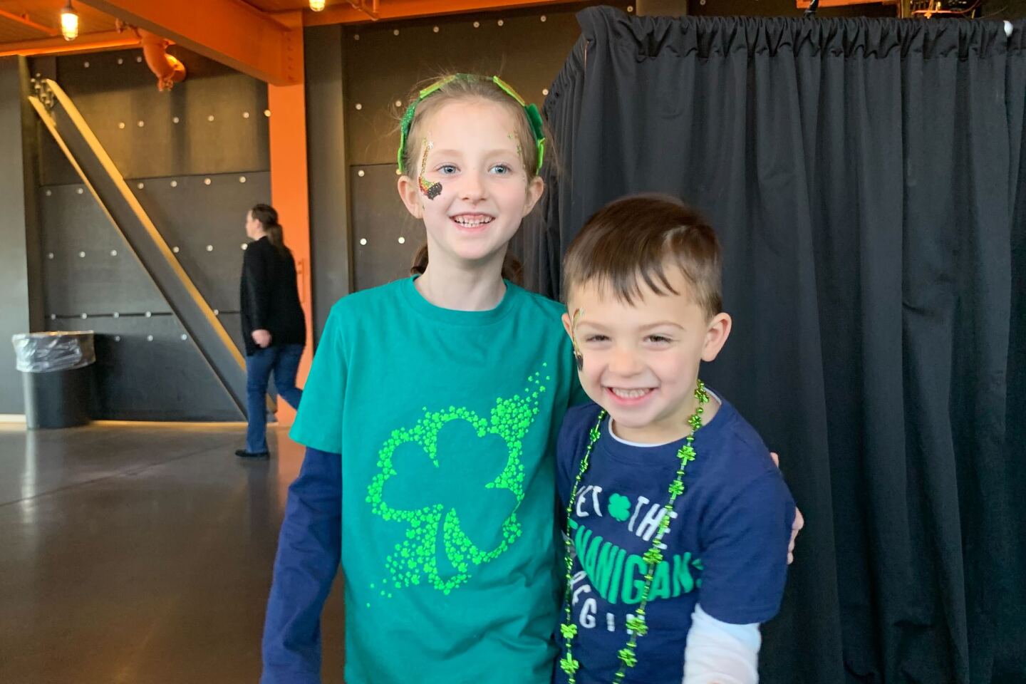 Amelia and Edmund Yox celebrate St. Patrick's Day.
