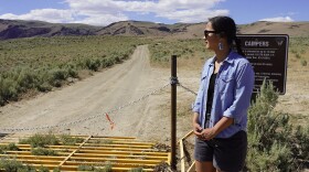 Daranda Hinkey, a member of People of Red Mountain, in Humboldt County, Nev., on July 2, 2022. The planned Thacker Pass lithium mine in northern Nevada, the largest known lithium deposit in the United States, has drawn concerns and protests from environmental groups, Native American tribes and local ranchers.