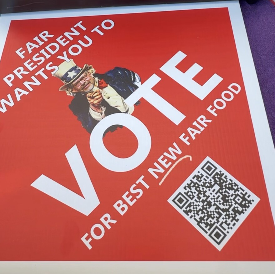 Vote Best New Fair Food sign Allentown Fair