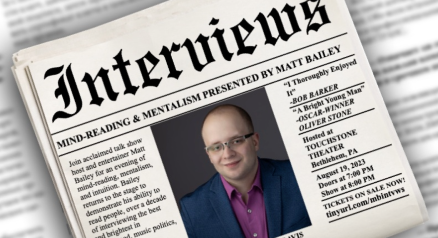 Matt Bailey will debut his one-man act on Aug. 19 at Touchstone Theatre.