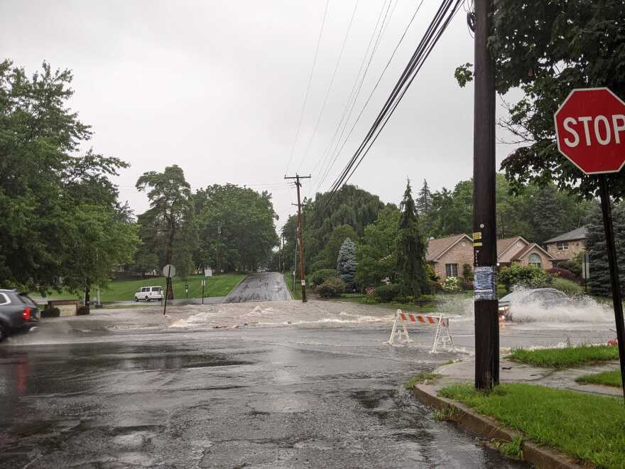 Flooding near Cedar Crest College