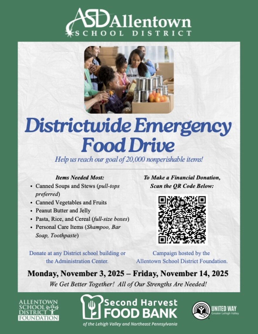 Allentown School District food drive flyer