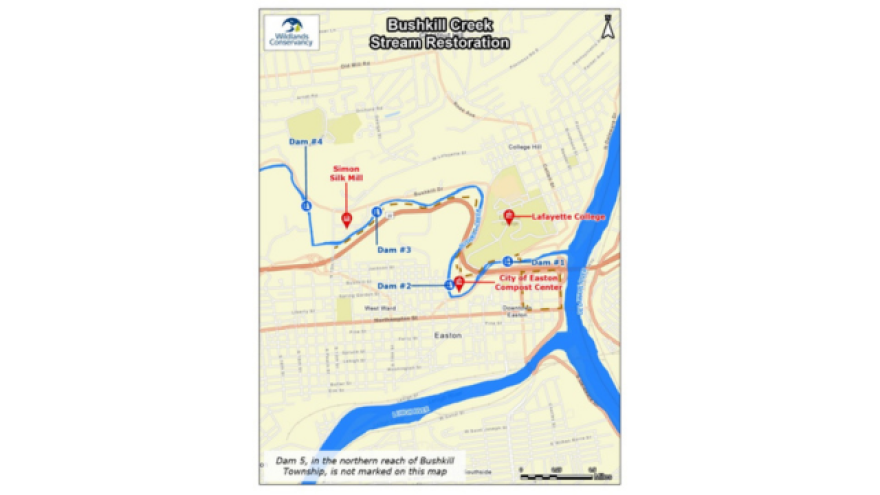 Bushkill Creek restoration map