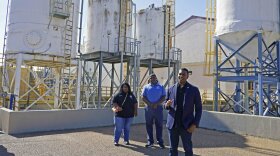 EPA Administrator Michael Regan, right, speaks to reporters in November 2021 at the O.B. Curtis Water Treatment Plant, a Ridgeland, Miss.-based facility near Jackson, Miss., about longstanding water issues that have plagued the city.