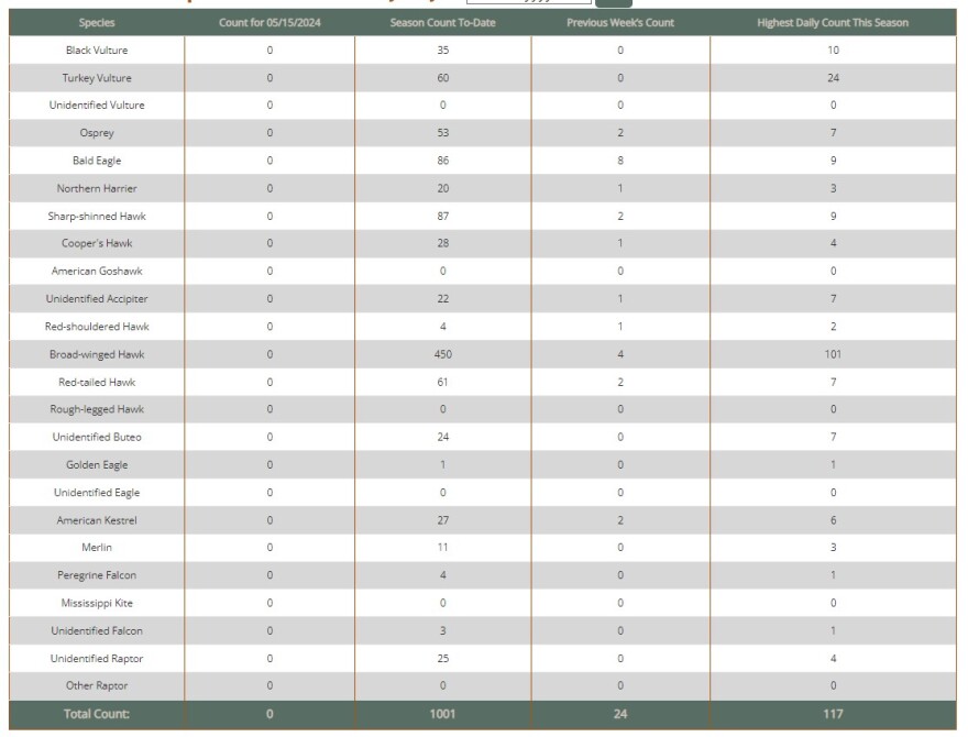 Hawk Mountain Spring Migration 2024