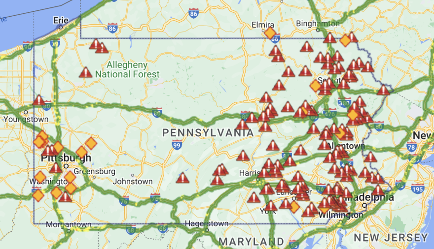 PennDOT map @ 2:23 P.M.