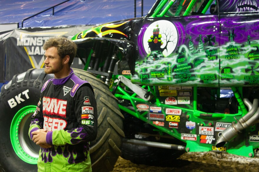 Weston Anderson, driver of Grave Digger, at the PPL Center in Allentown