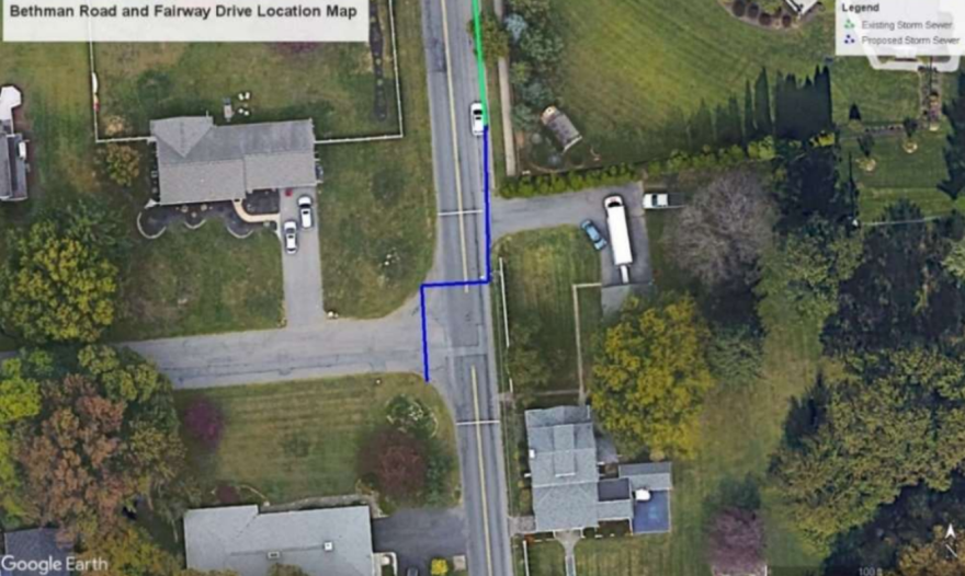 Flooding at Bethman Road and Fairway Drive in Bethlehem Township