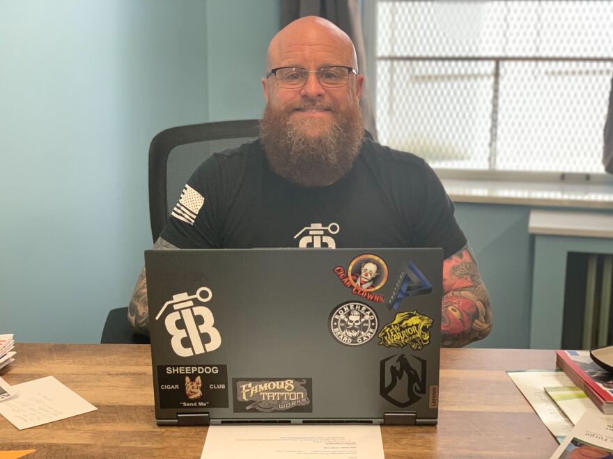 Chris Yarnell at the Battle Borne office in Allentown.