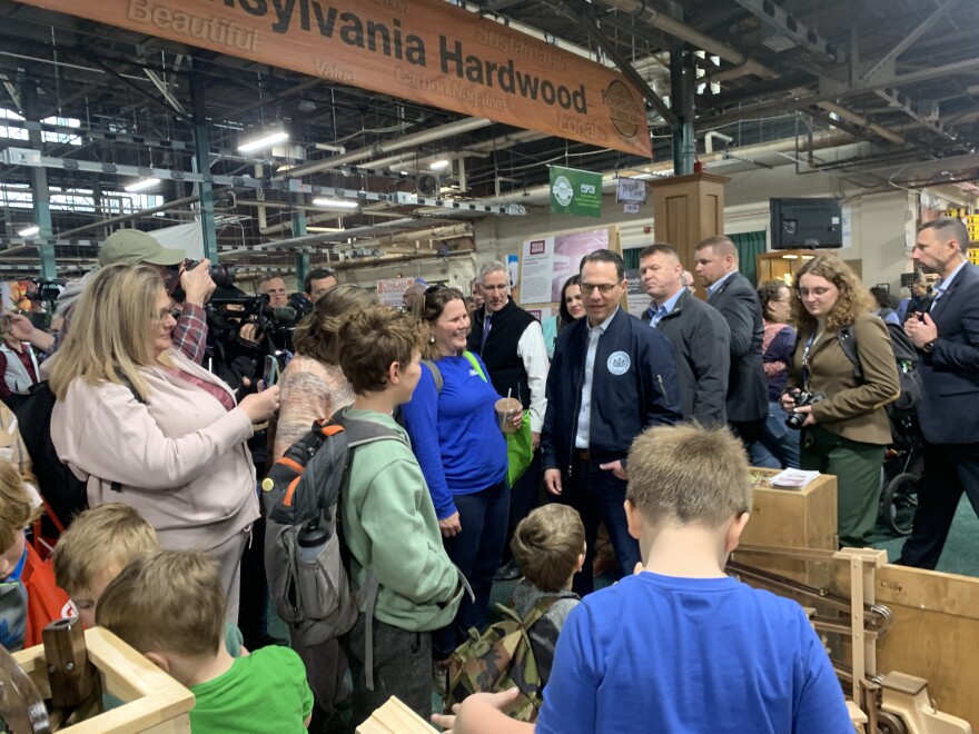 Gov. Josh Shapiro talks to kids at the Farm Show on Jan. 10, 2024.