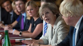 British Prime Minister Theresa May holds a Cabinet meeting to discuss department-by-department Brexit action plans at the prime minister's country retreat Chequers in Ellesborough, England, on Aug. 31, 2016.