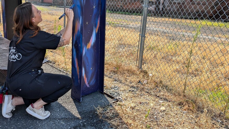 Bus shelter mural
