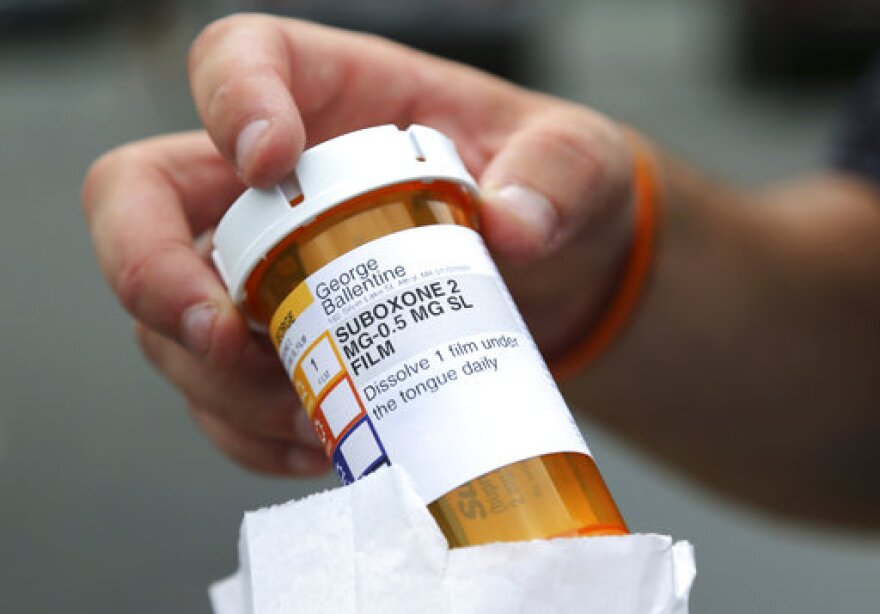  A bottle of suboxone, a medication used in opioid addiction treatment.