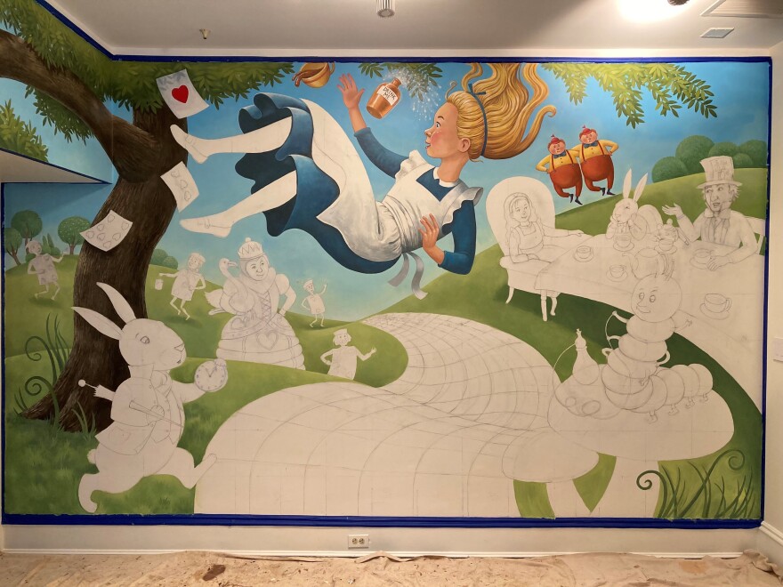 Alice in Wonderland mural