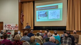 Tom McCullough presenting the history lecture at St. John's Lutheran Church in Emmaus, PA