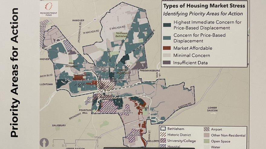 A map of housing possibilities in Bethlehem.