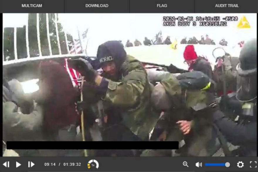 Bingert shoving the bike rack