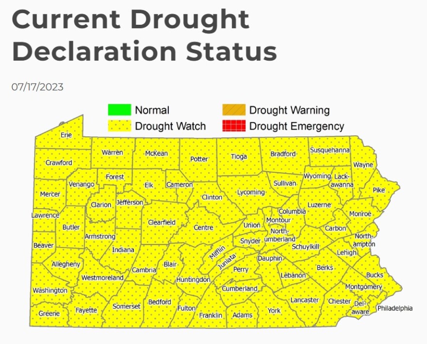 PA DEP drought map