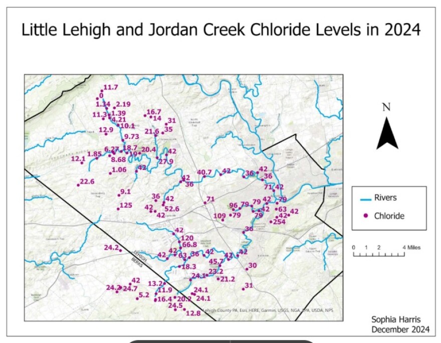 Little Lehigh and Jordon Creek Chloride Levels 2024