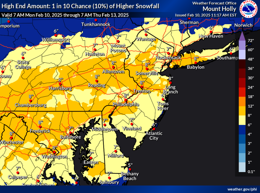 High end snow possibility
