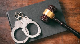 Gavel and handcuffs