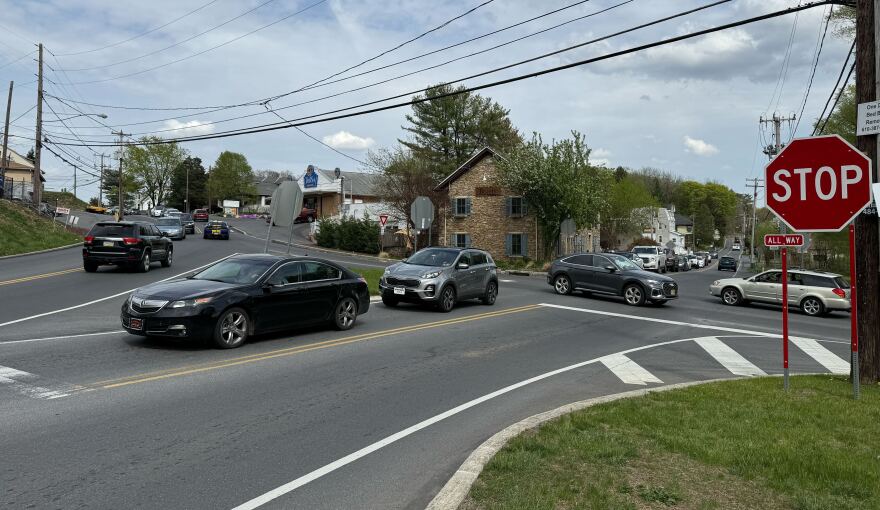 Four-way intersection in Salisbury Township (Emmaus Avenue)