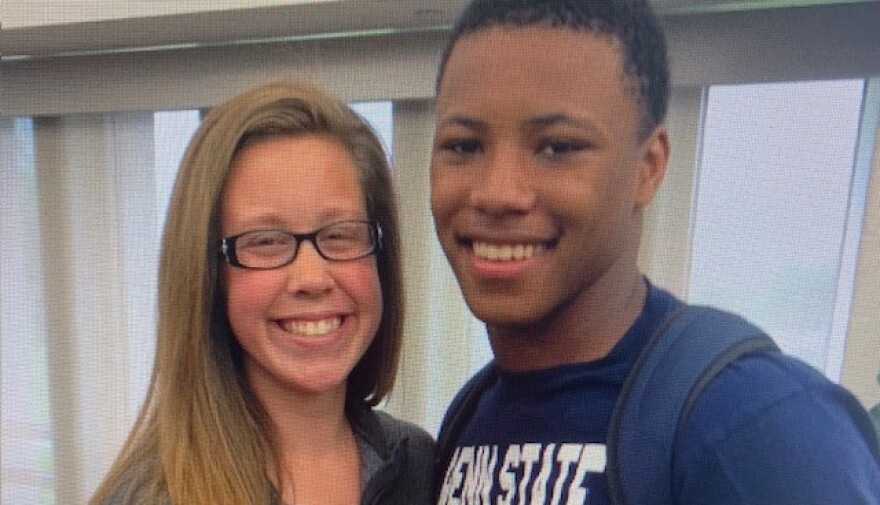 Madison Scarfaro and Saquon Barkley in 2014
