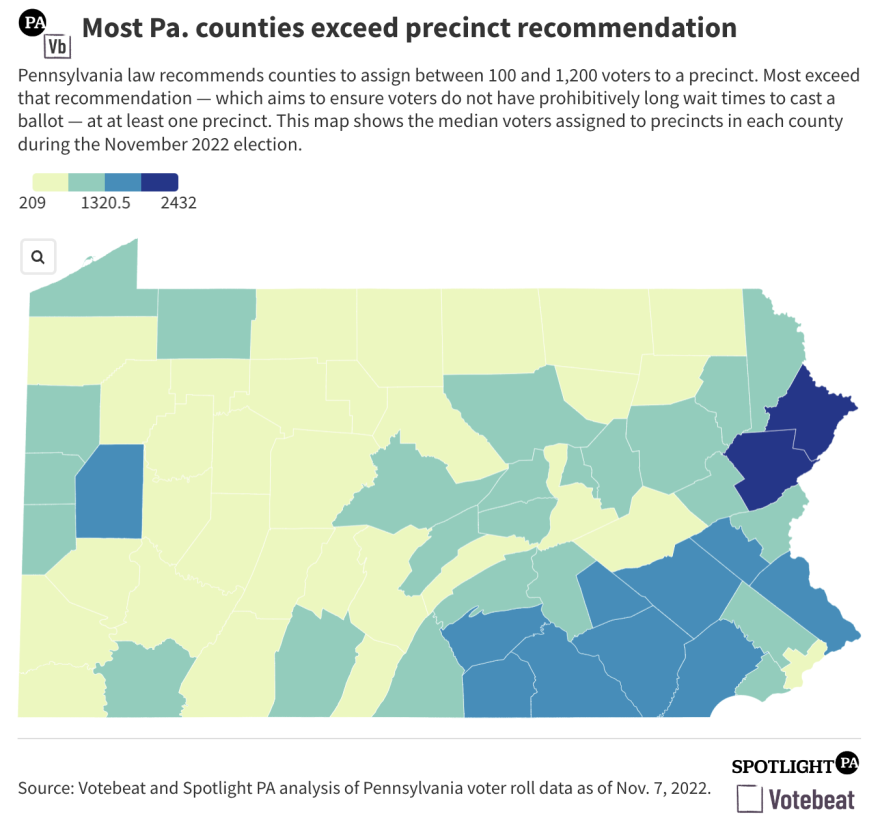 Most Pa. counties exceed precinct recommendation Spotlight Graphic 3
