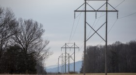 A power line running through Roger Houser's property was one of things that made his land attractive for a solar plant.