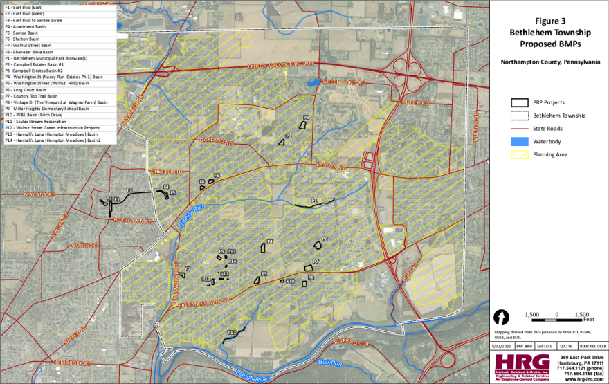 Bethlehem Twp PRP Basins Map.png