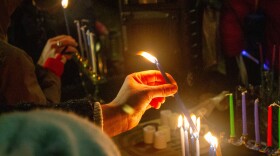 Menorah lighting in Bethlehem