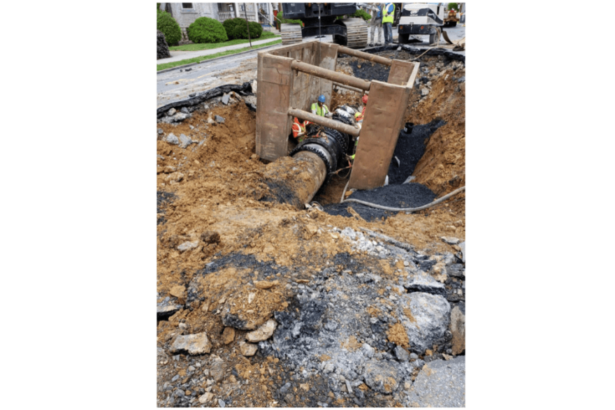 A large water main break in Western Allentown Wednesday left areas of